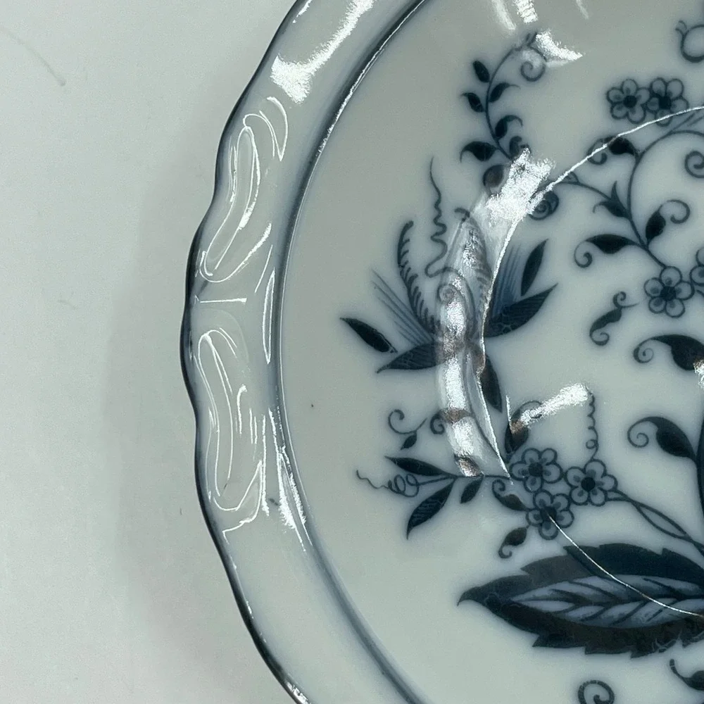 Vtg. Blue Onion Arnart Japan Porcelain Mini Nut‎ Dish 4.75